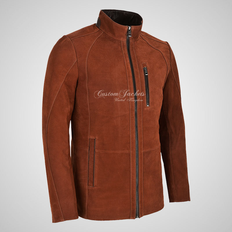 TURIN Nubuck Leather Blouson Leather Jacket For Mens Cow Nubuck Leather