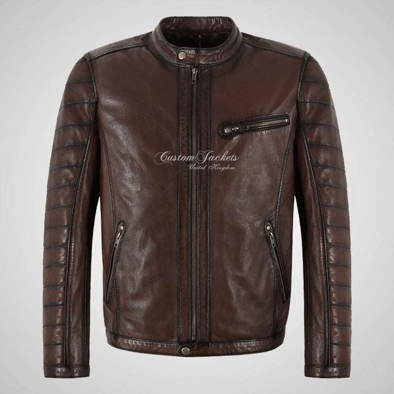 LUMOS Men's Biker Style Leather Jacket