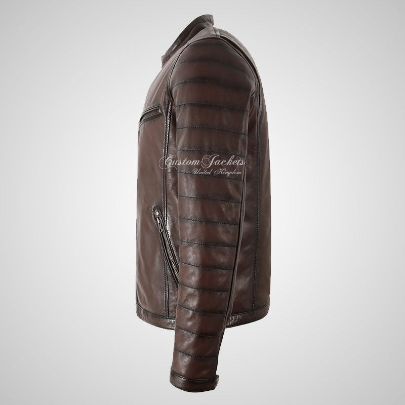 LUMOS Men's Biker Style Leather Jacket