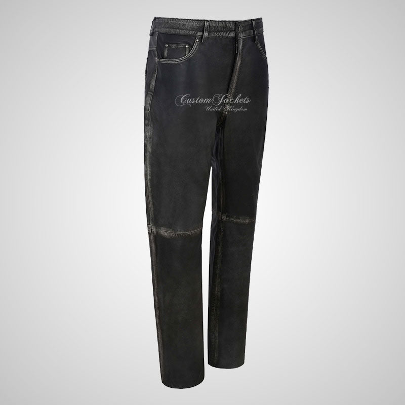 Mens 501 Leather Jeans Leather Pants Soft Leather