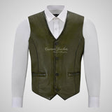 YORK Men's Leather Waistcoat Soft Leather Vest