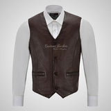 YORK Men's Leather Waistcoat Soft Leather Vest