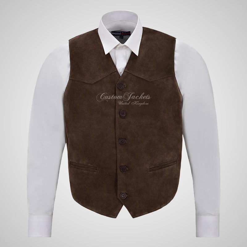 AUTOGRAPH Suede Leather Waistcoat for Mens Silky Soft Suede Vest