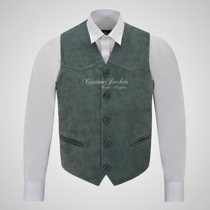 AUTOGRAPH Suede Leather Waistcoat for Mens Silky Soft Suede Vest