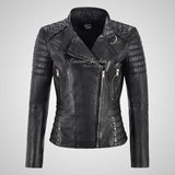 MARIYA Women Leather Biker Jacket Soft Lambskin Leather