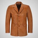 OXFORD 3 Button Leather Blazer Jacket For Men Soft Leather