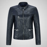 FIERCE Women's Biker Leather Jacket Fitted