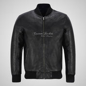 JACK Leather Bomber Jacket Varsity Jacket