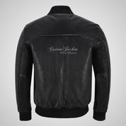 JACK Leather Bomber Jacket Varsity Jacket