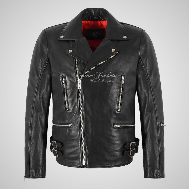 BLAZE BLACK Biker Leather Jacket For Men Soft Leather Jacket