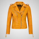 SASSY Ladies Biker Leather Jacket Soft Lambskin Napa Leather