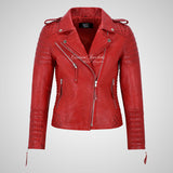 SASSY Ladies Biker Leather Jacket Soft Lambskin Napa Leather