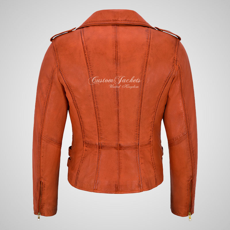 CATWALK Ladies Leather Biker Jacket Soft Lambskin Leather