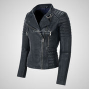 MARIYA Ladies Leather Biker Jacket Soft Lambskin Leather