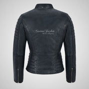 MARIYA Ladies Leather Biker Jacket Soft Lambskin Leather