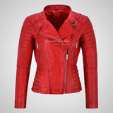 MARIYA Women Leather Biker Jacket Soft Lambskin Leather