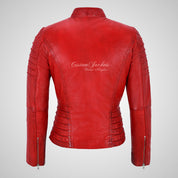 MARIYA Ladies Leather Biker Jacket Soft Lambskin Leather