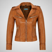 BLAZE Leather Biker Leather Jacket For Women Soft Lambskin Leather