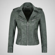 BLAZE Leather Biker Leather Jacket For Women Soft Lambskin Leather