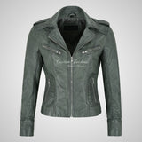 BLAZE Leather Biker Leather Jacket For Women Soft Lambskin Leather
