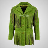 FREE SPIRIT Fringe Suede Biker Jacket For Women