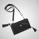 Women’s Leather Shoulder Bag Black Small Clutch