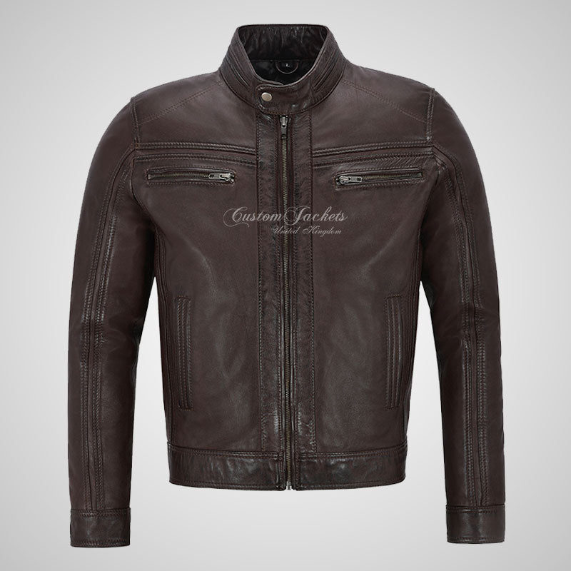 RYE Biker Leather Jacket For Mens Soft Leather Casual Fashion Jacket