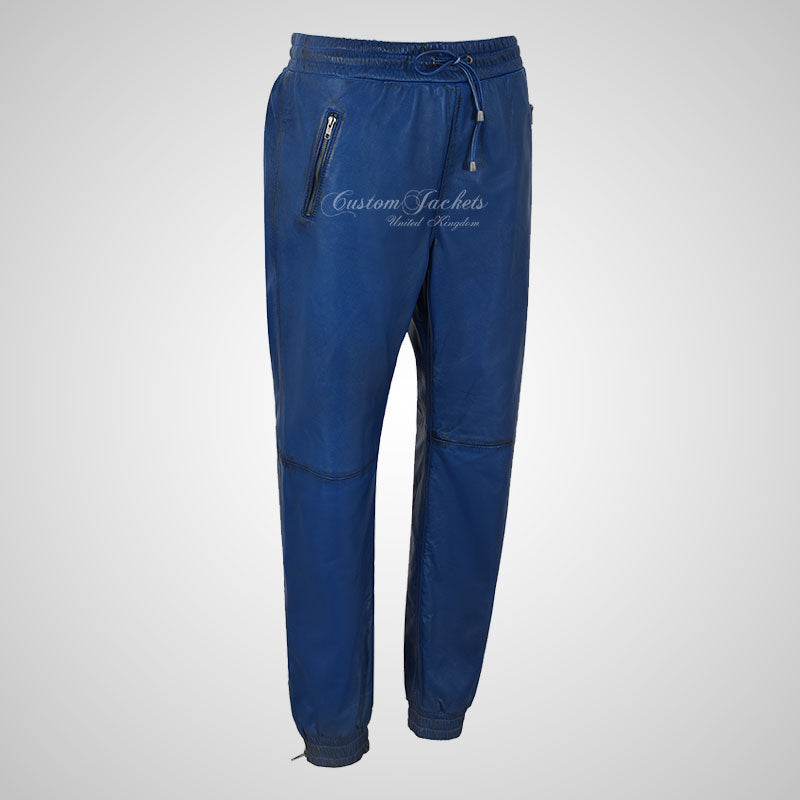 STRIDE Men's Leather Jogging Bottoms Leather Trousers