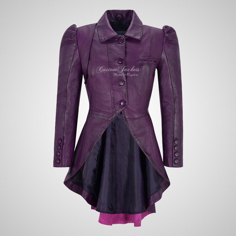 URBAN ELEGANCE Women Dove Tail Leather Coat