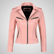 BLAZE Leather Biker Leather Jacket For Women Soft Lambskin Leather