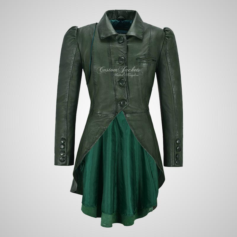 URBAN ELEGANCE Women Dove Tail Leather Coat