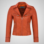 BLAZE Leather Biker Leather Jacket For Women Soft Lambskin Leather