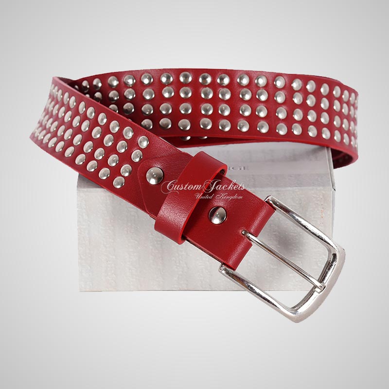 Unisex Studded Leather Belts Punk Biker Gothic Style