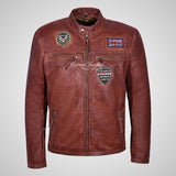 AVENGER SQUAD Biker Leather Jacket For Men