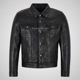 WEST Trucker Leather Jacket Denim Style Shirt Jacket