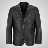 ROMA Men's 2 button Leather Blazer Leather Sports Jacket