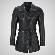 SARINA Ladies Leather Trench Coat Style Leather Jacket