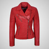 ROSETTA Ladies Biker Leather Jacket Soft Lambskin Napa Leather