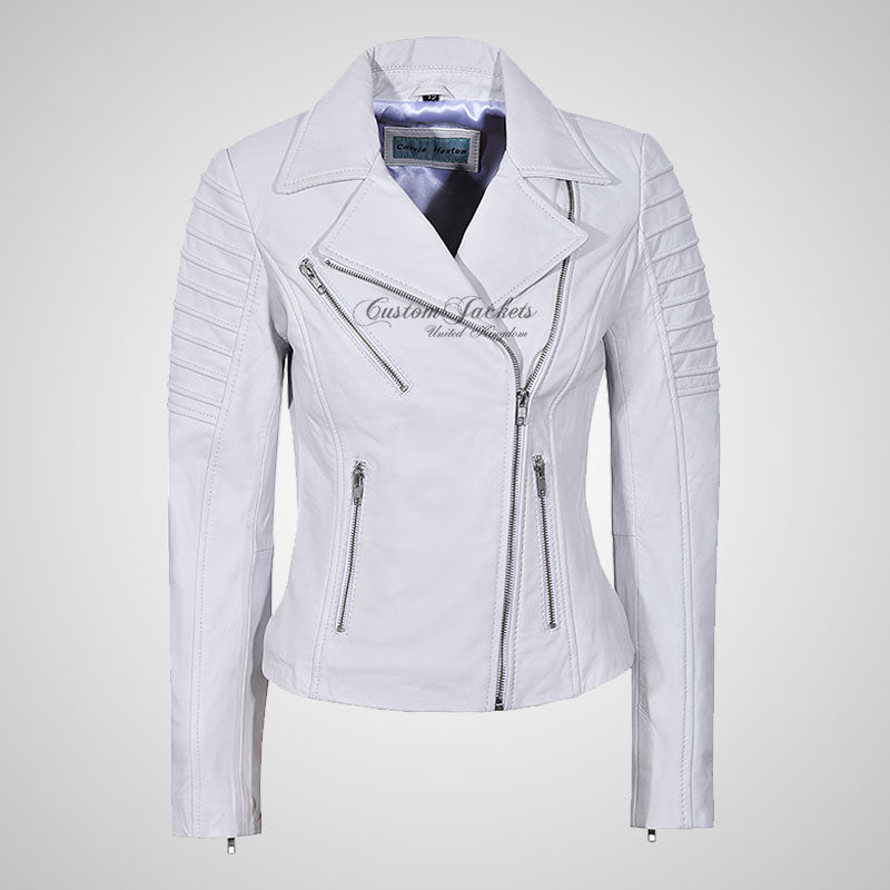 ROSETTA Ladies Biker Leather Jacket Soft Lambskin Napa Leather