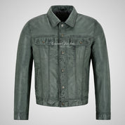 WEST Trucker Leather Jacket Denim Style Shirt Jacket