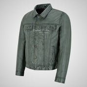 WEST Trucker Leather Jacket Denim Style Shirt Jacket