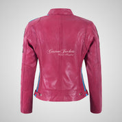 LDS SIZMA Leather Biker Jacket for Women