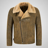 WINGMAN Shearling Sheepskin Pilot Jacket For Mens