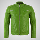 URIAH Mens Leather Biker Jacket Soft Lamb Napa Leather
