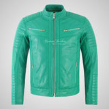 URIAH Mens Leather Biker Jacket Soft Lamb Napa Leather