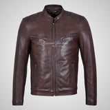 RAGE Mens Leather Fashion Biker Jacket Soft Leather